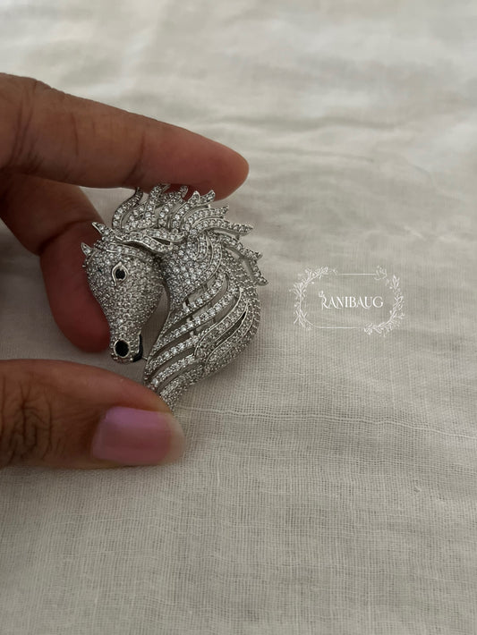 Imperial Horse Mane Royal Look Diamond Broch Jewelry By Ranibaug
