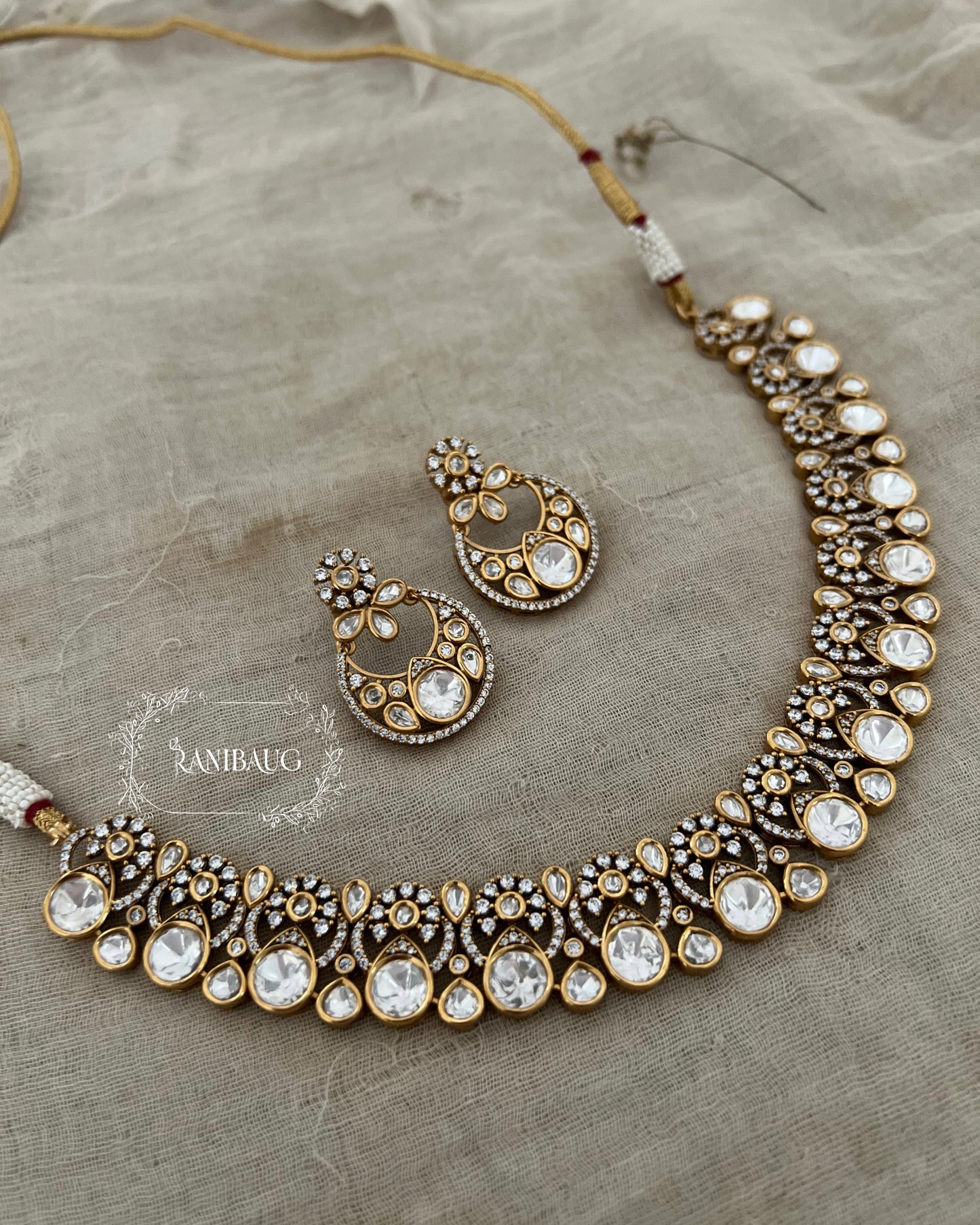 Ira Cute And Stylish Polki Kundan Round Necklace By Ranibaug
