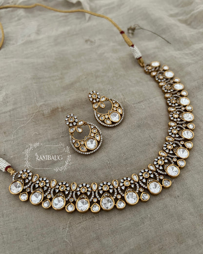 Ira Cute And Stylish Polki Kundan Round Necklace By Ranibaug