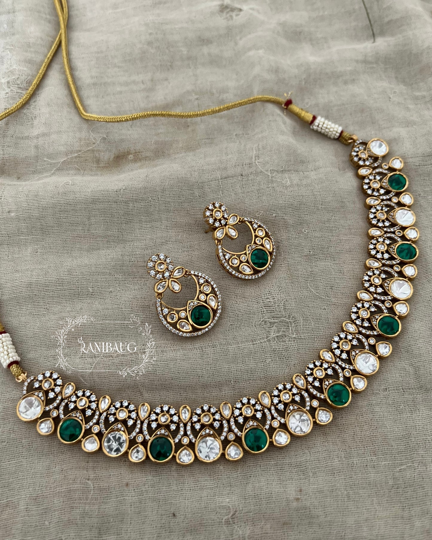 Ira Cute And Stylish Polki Kundan Round Necklace By Ranibaug