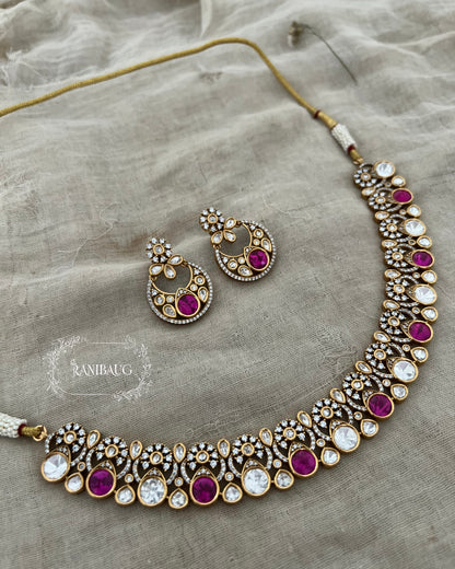 Ira Cute And Stylish Polki Kundan Round Necklace By Ranibaug