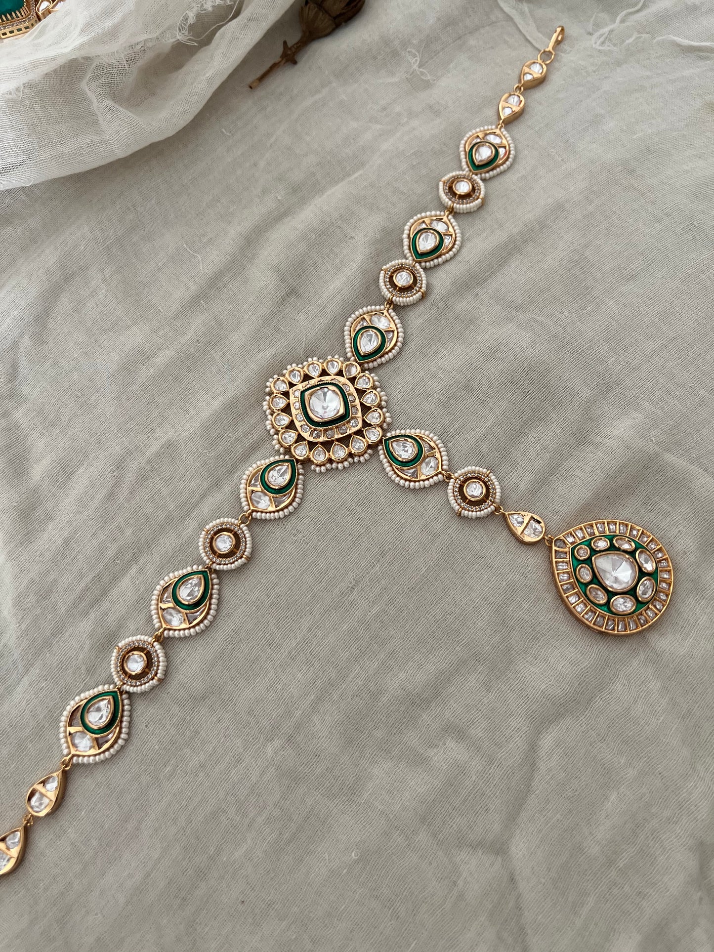 Ira Sheesh Phool Polki Kundan Maang Tika Traditional By Ranibaug