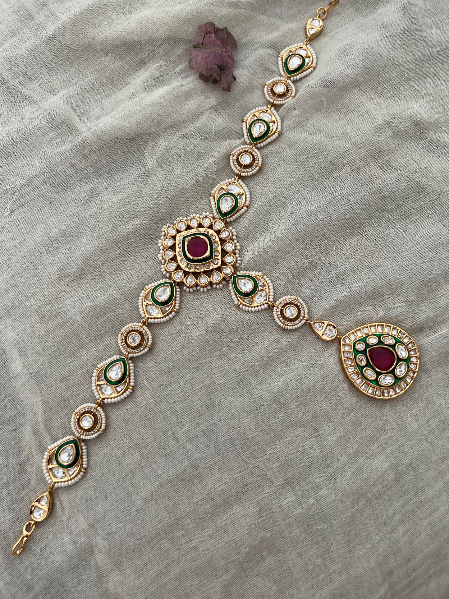 Ira Sheesh Phool Polki Kundan Maang Tika Traditional By Ranibaug