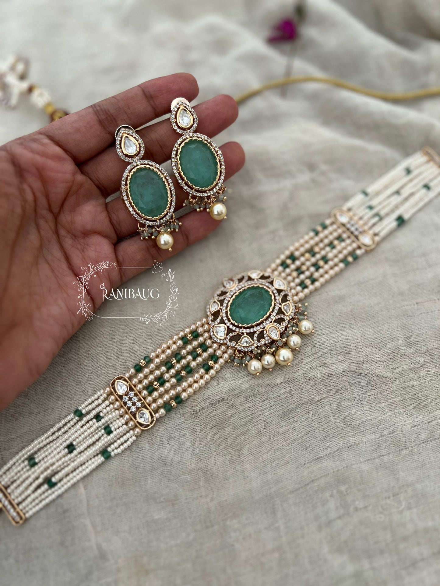 Irya Latest Diwali 2025 Kundan Pearl Jewellery Set By Ranibaug