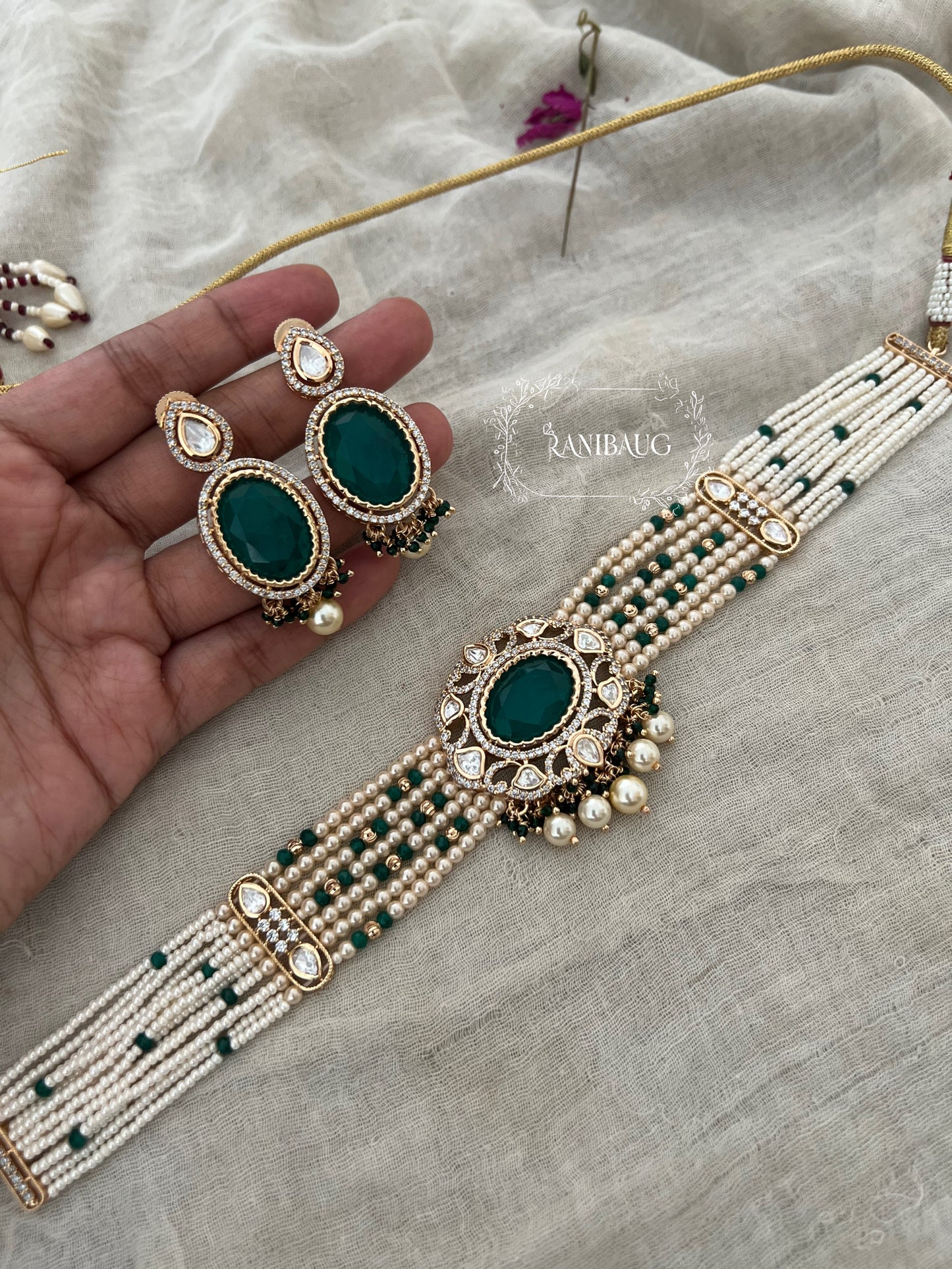 Irya Latest Diwali 2025 Kundan Pearl Jewellery Set By Ranibaug