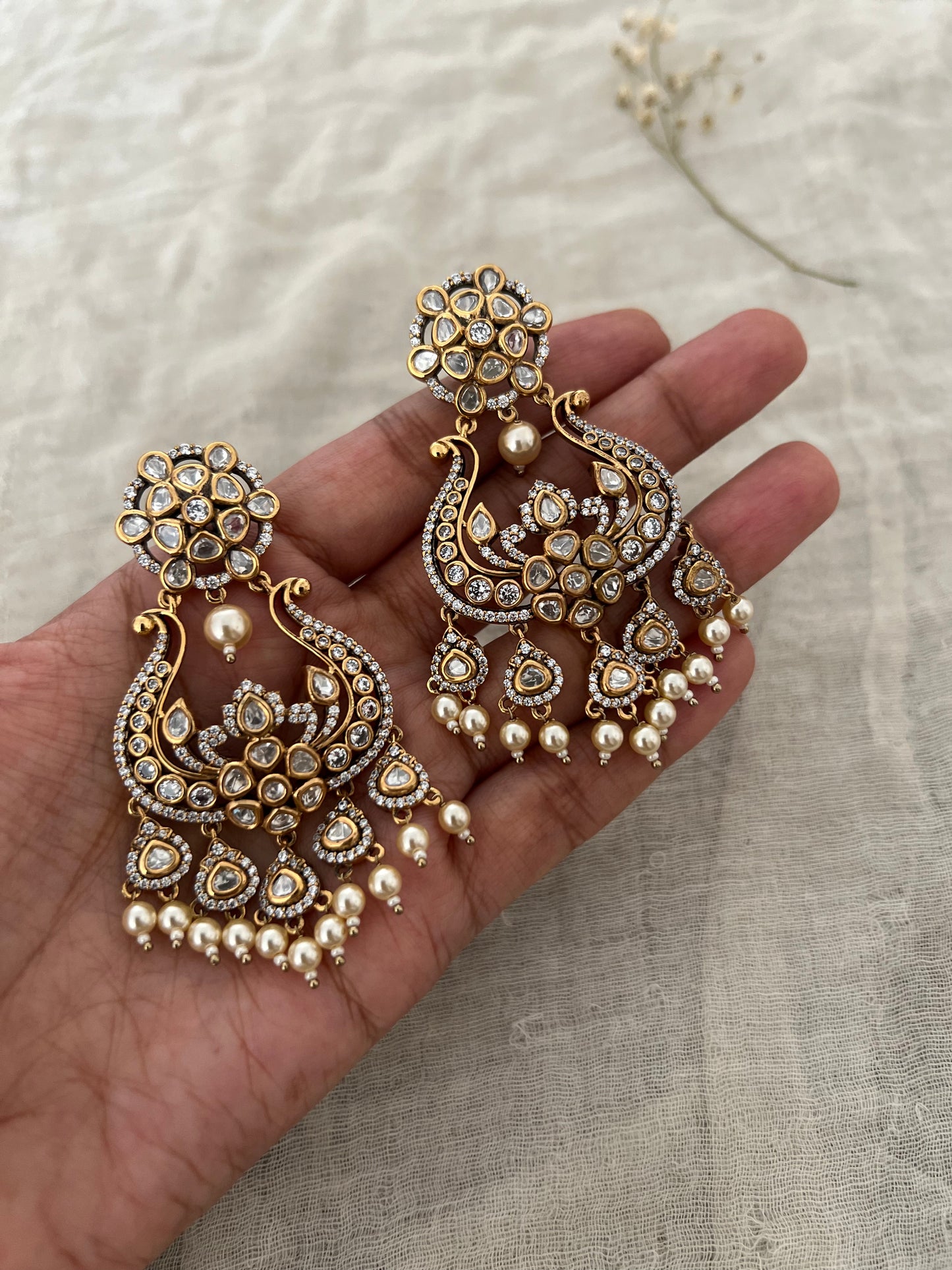 Ishani Kundan Crescent Beautiful Chandbali by Ranibaug