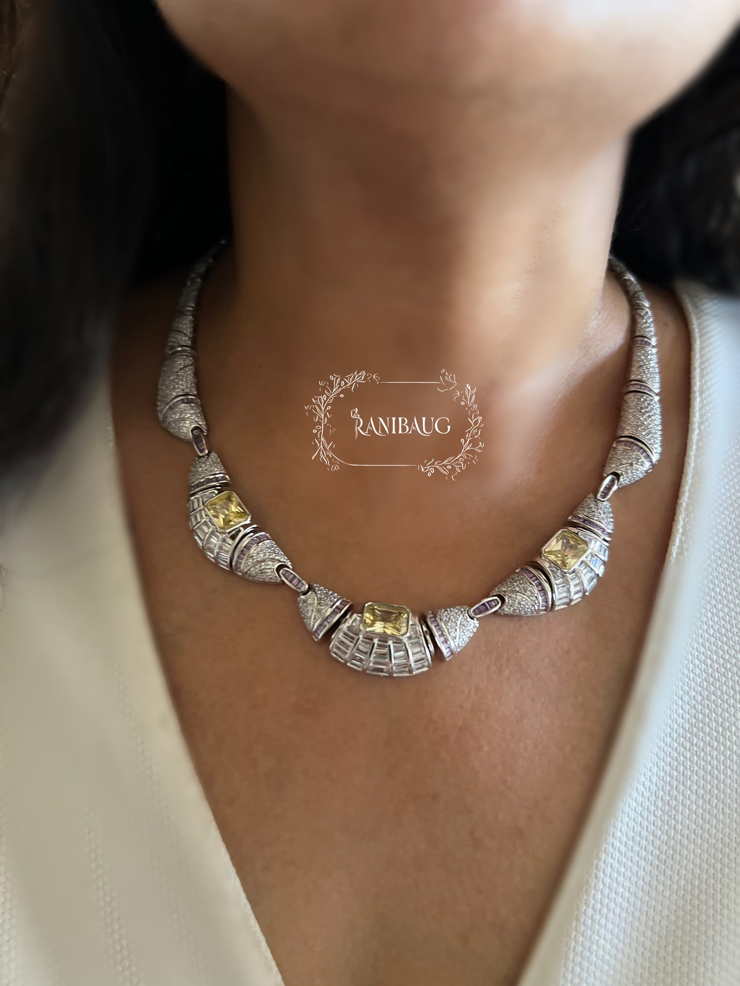 Isharya Designer Diamond Elegance Necklace Set By Ranibaug