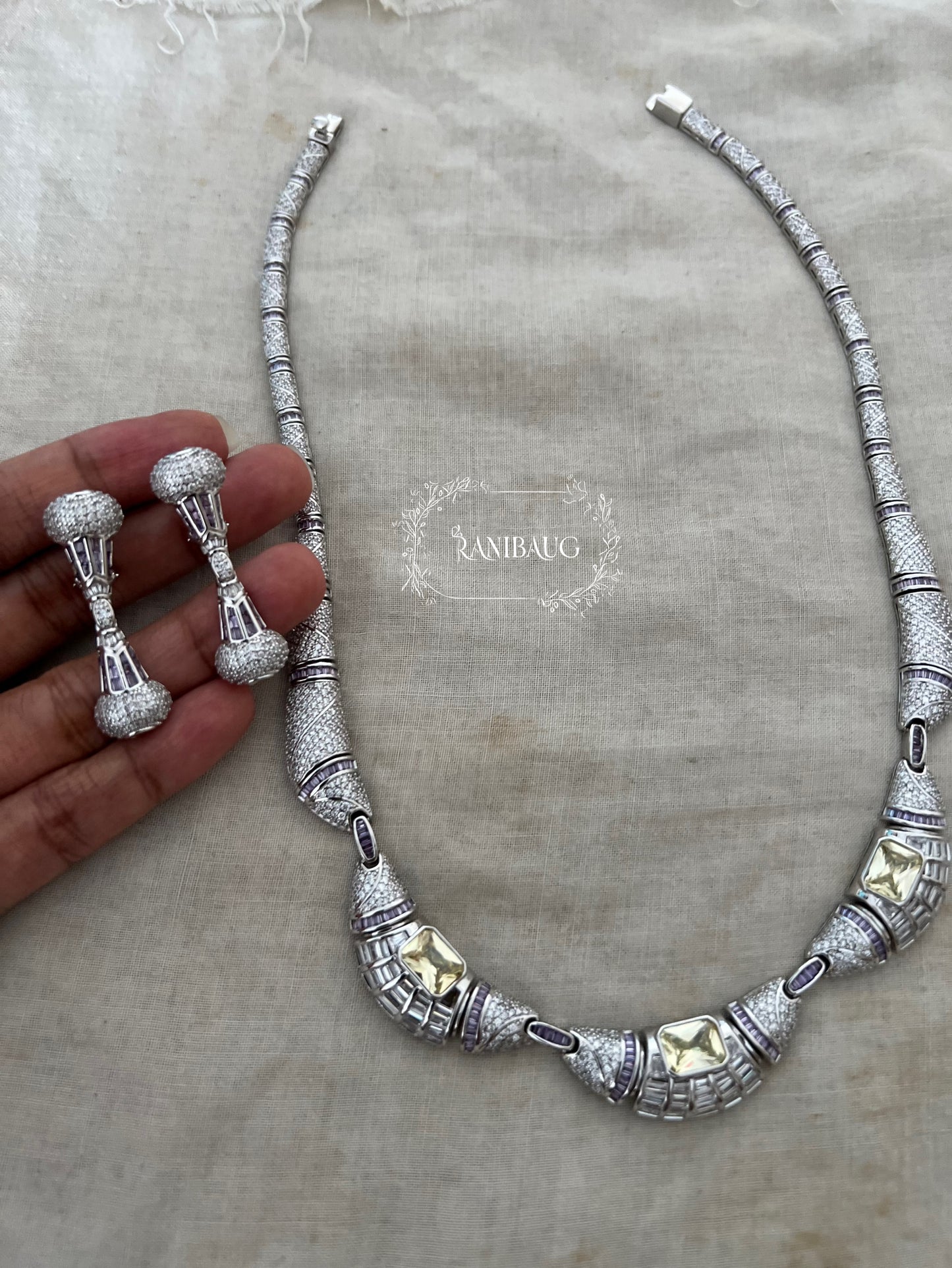 Isharya Designer Diamond Elegance Necklace Set By Ranibaug