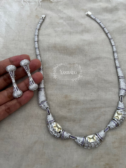 Isharya Designer Diamond Elegance Necklace Set By Ranibaug
