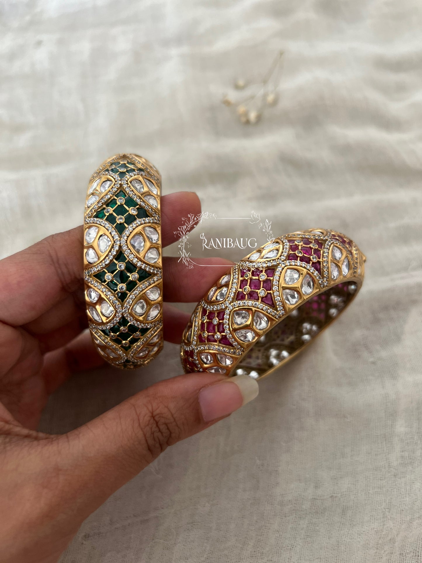 Ishita Kundan Kada Bangles Set By Ranibaug