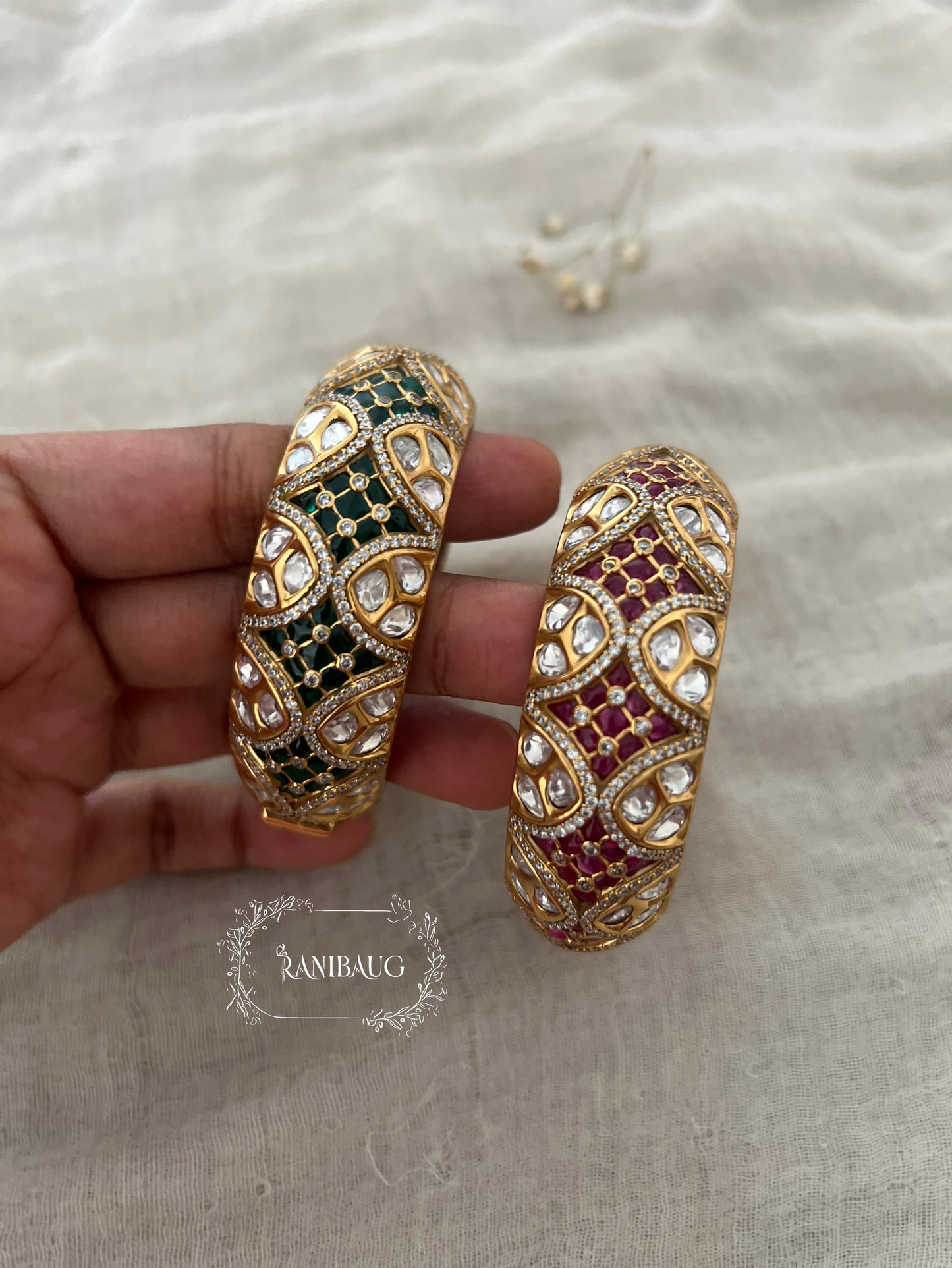 Ishita Kundan Kada Bangles Set By Ranibaug