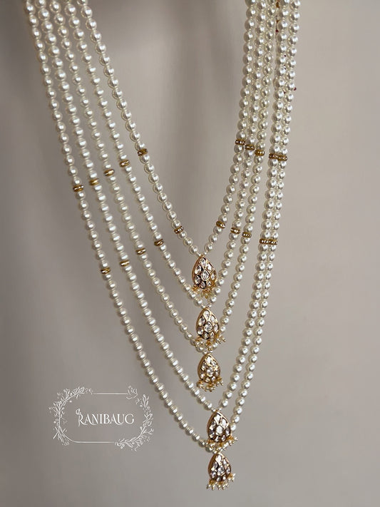 Jayshree Five Layered Mala Royal Mala Adorned With Creamy Pearls By Ranibaug