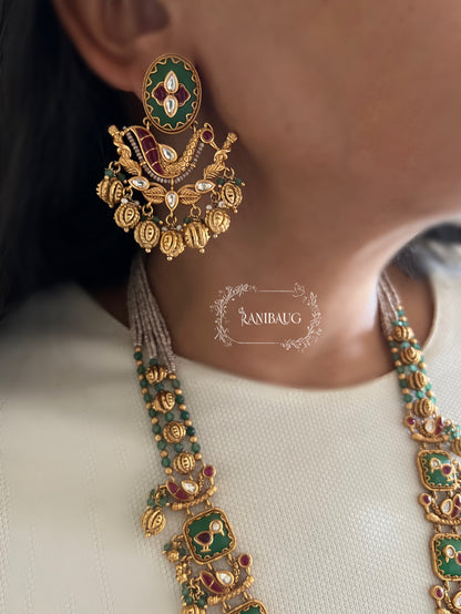 Jhanak Heirloom Gold And Emerald Green Royal Heritage Jewellry In India By Ranibaug