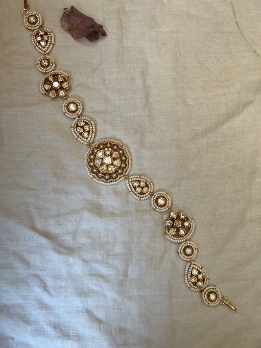 Jhanvi Gold Plated Mossainite Kundan Studded Sheesh Patti By Ranibaug