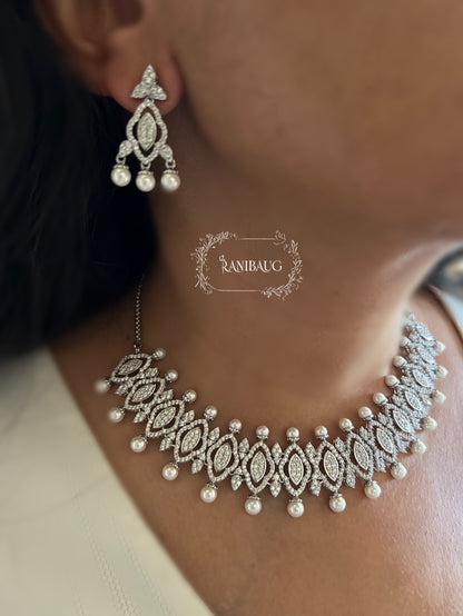 Jivi Designer Diamond Necklace Set By Ranibaug
