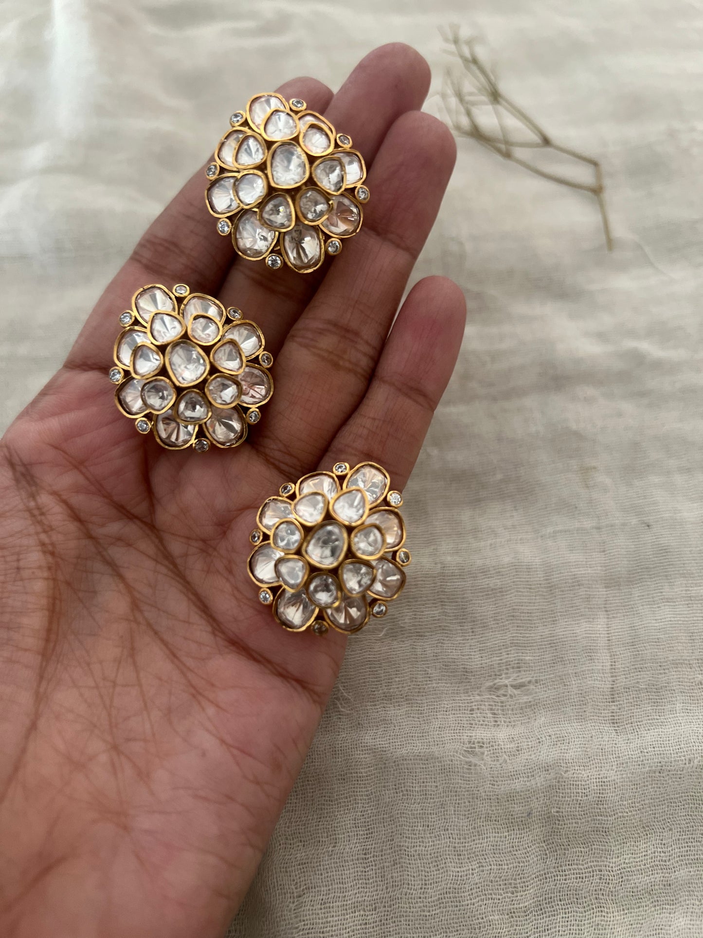 Jivika Festive Mossainite Studs by Ranibaug