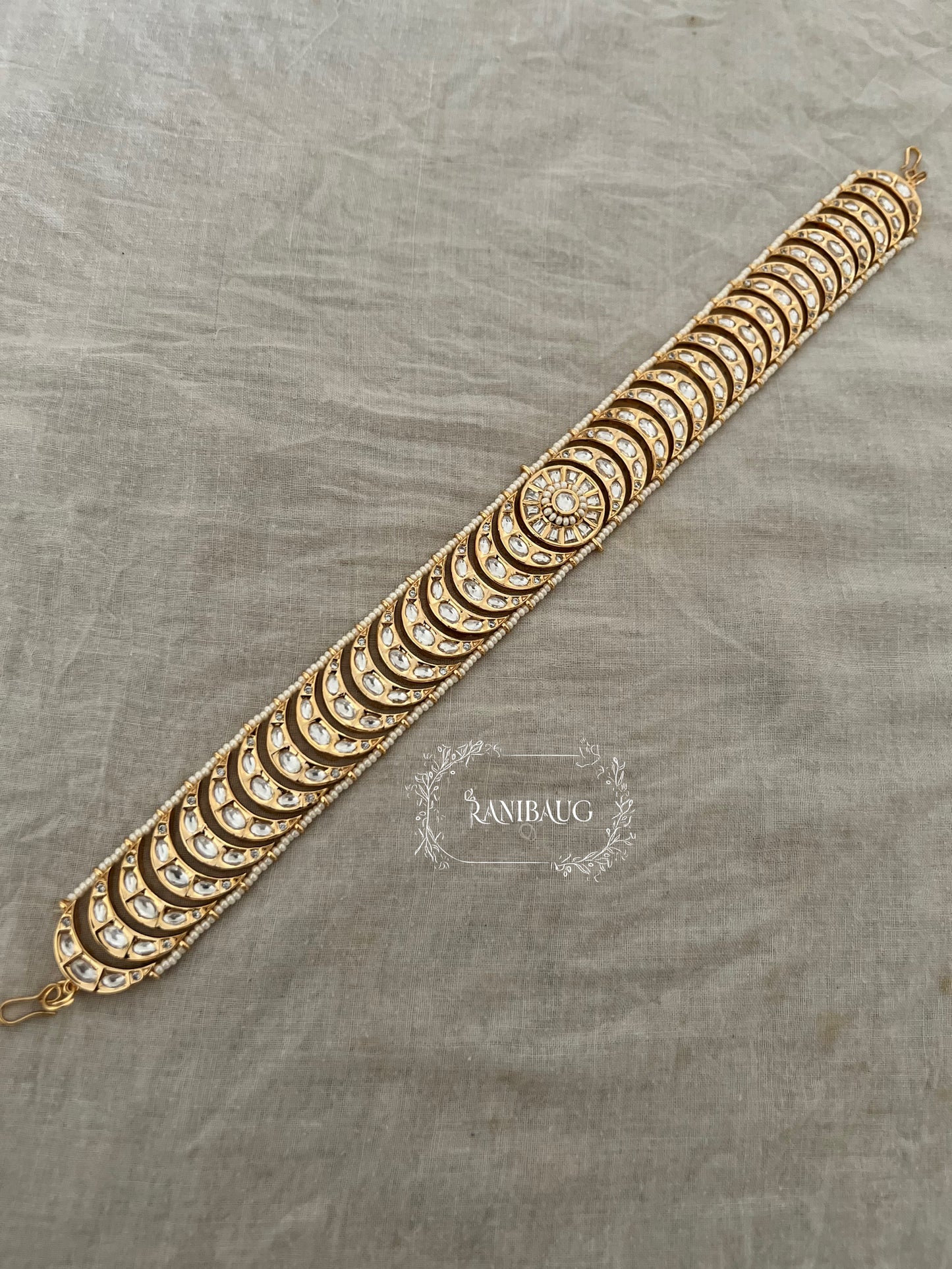 Juhi Moon Crescent Gold Plated Sheesh Patti By Ranibaug