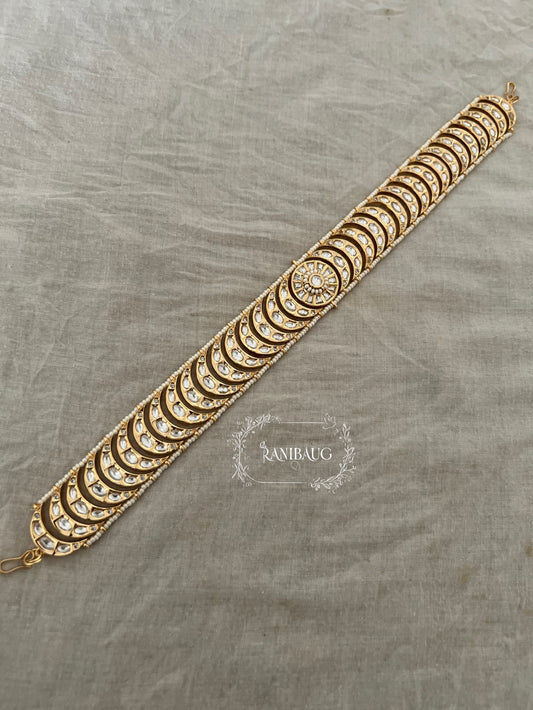 Juhi Moon Crescent Gold Plated Sheesh Patti By Ranibaug