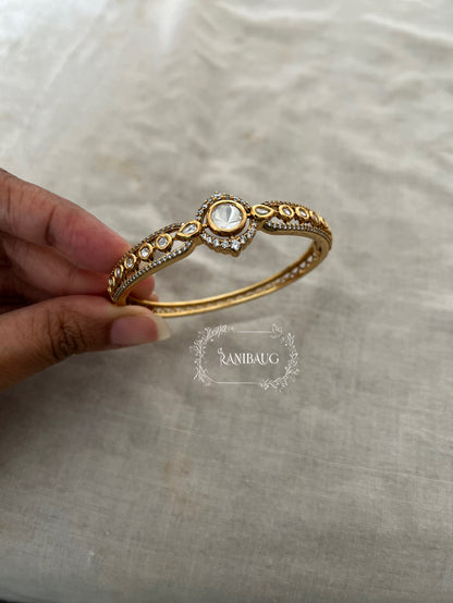 Kaira Gold Finish Polki Studded Bracelet By Ranibaug