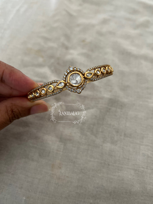 Kaira Gold Finish Polki Studded Bracelet By Ranibaug