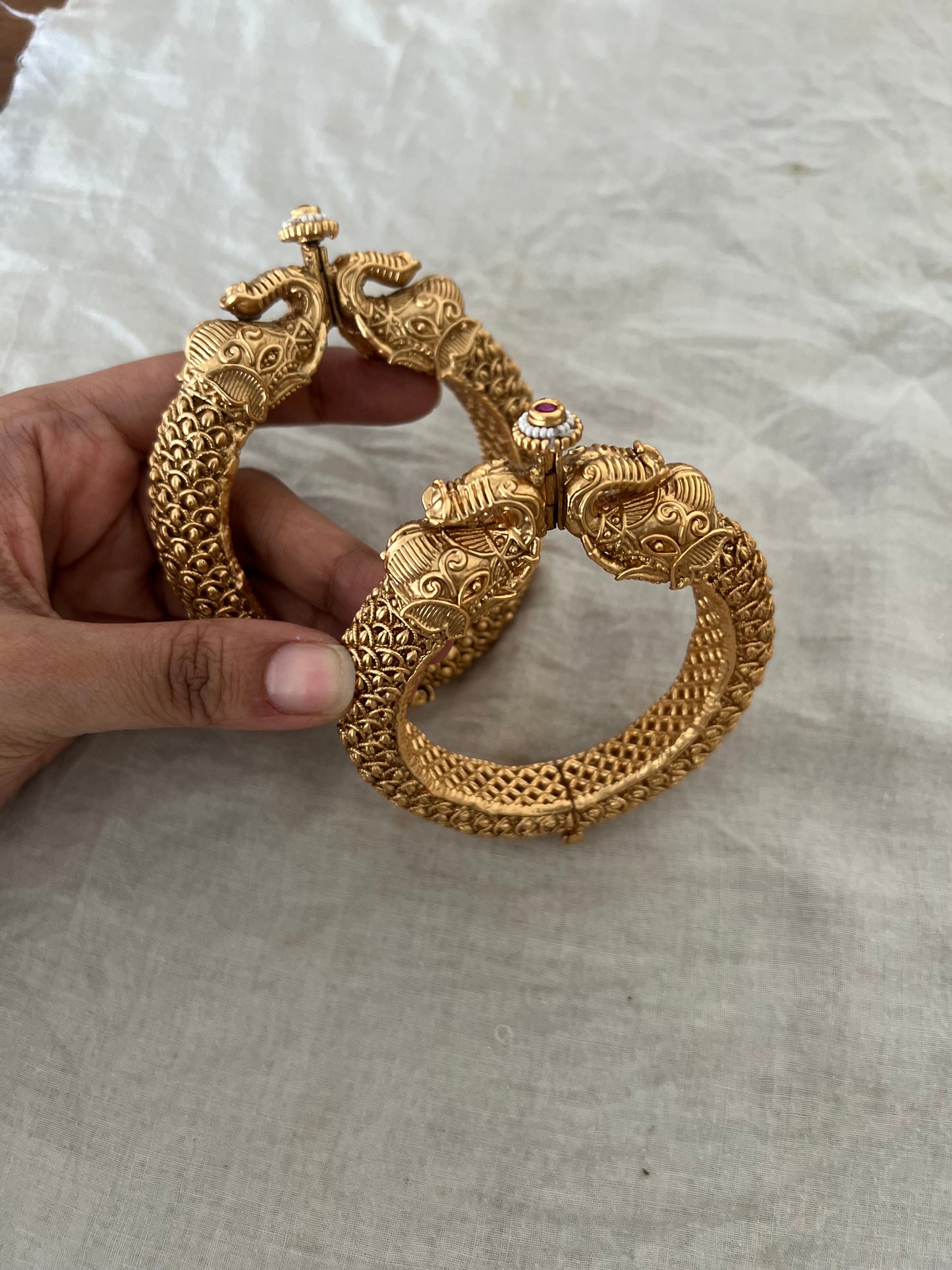Kamakhya Gold Elephant Bangles Online Shopping By Ranibaug