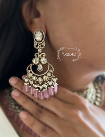 Kamya Victorian Finish Mirror Style Kundan Studded Heavy Bridal Choker Set With Maang Tikka By Ranibaug