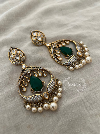 Kanishka Elegant Pearl Drop Bridal Earrings | Ranibaug