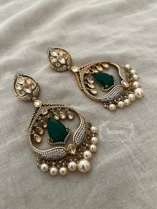 Kanishka Elegant Pearl Drop Bridal Earrings | Ranibaug
