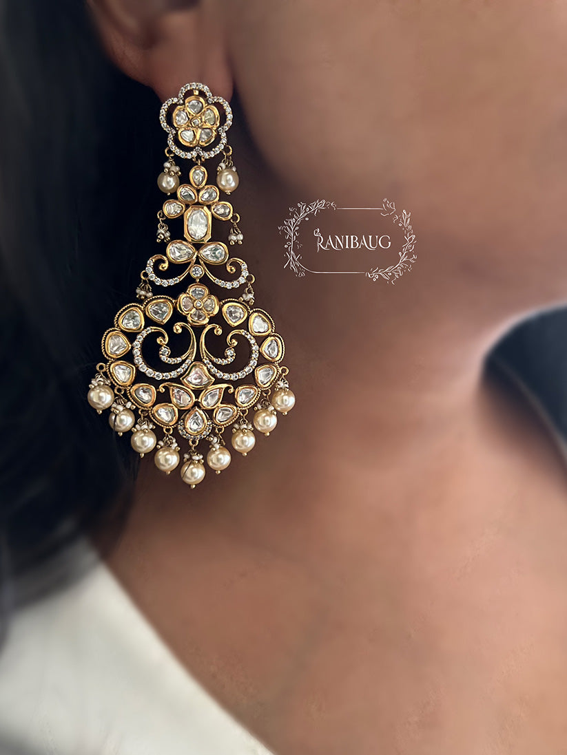Karuna Bridal Kundan Earrings Premium Artificial Jewelry | Ranibaug