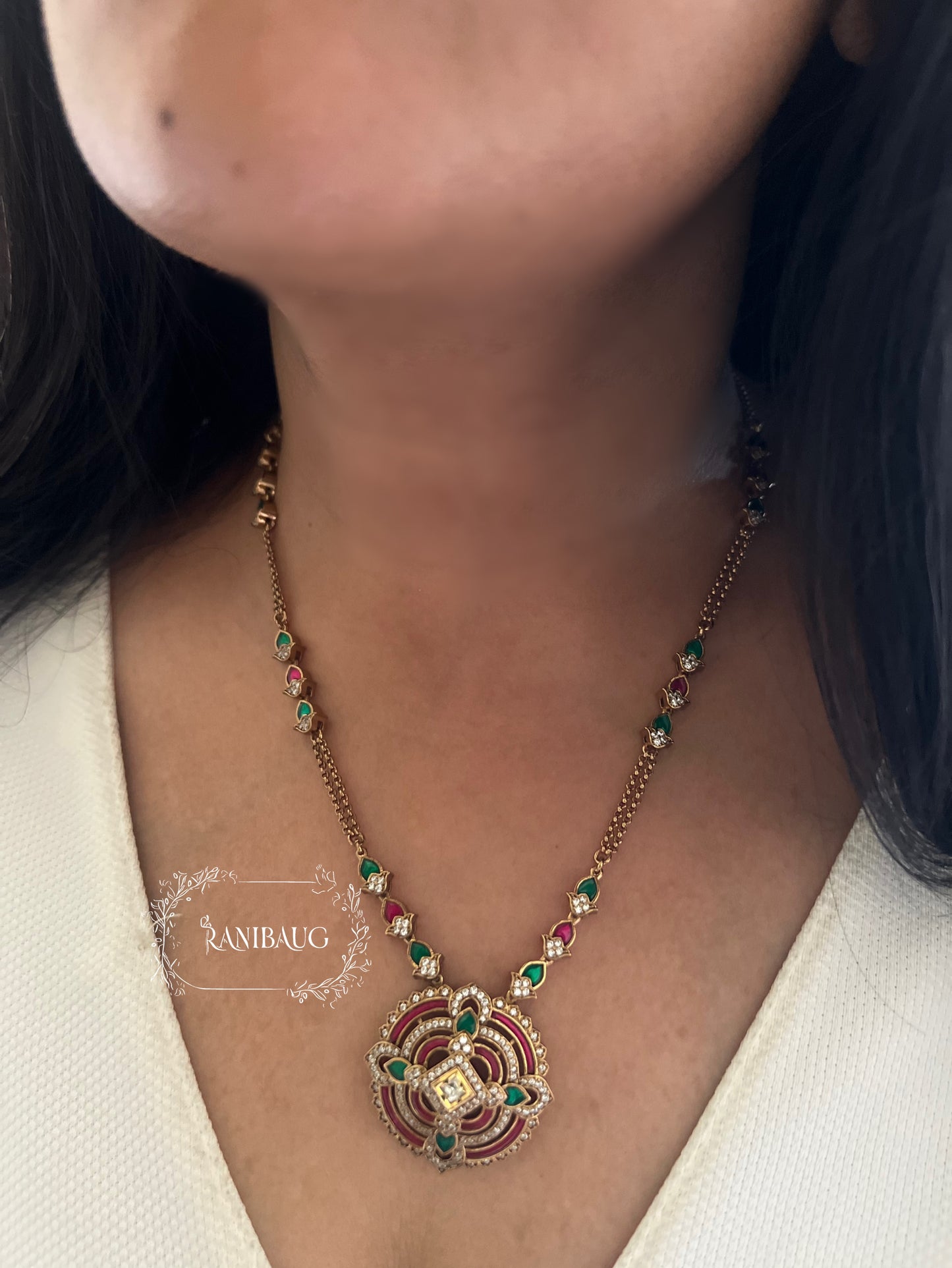 Karvi Designer Motif Victorian Necklace Set By Ranibaug