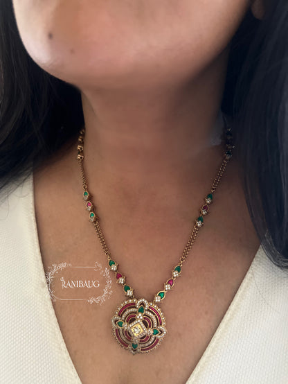 Karvi Designer Motif Victorian Necklace Set By Ranibaug