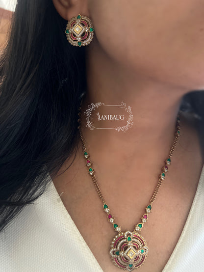 Karvi Designer Motif Victorian Necklace Set By Ranibaug