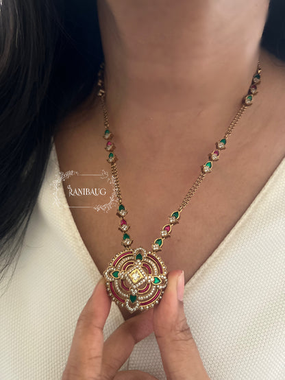 Karvi Designer Motif Victorian Necklace Set By Ranibaug