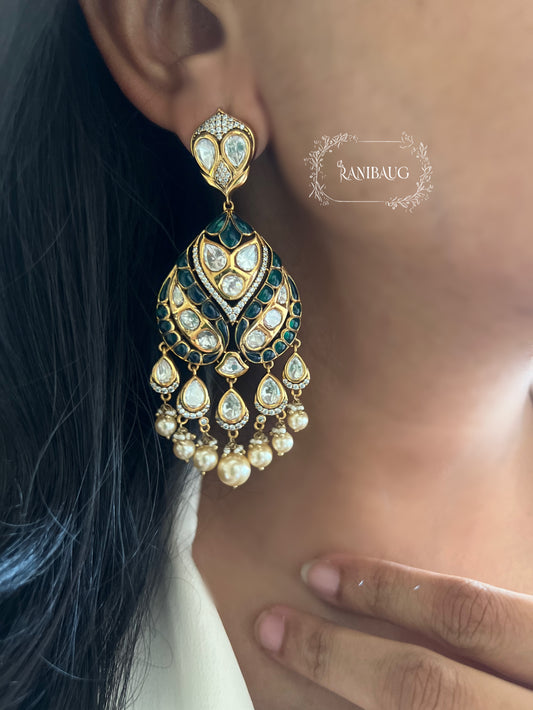 Kasturi Amethyst Kundan Pearl Earrings | Ranibaug