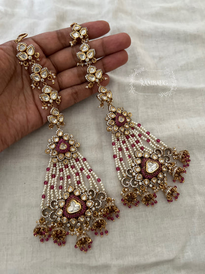 Kavisha Polki Kundan Pearl Adorned Ear Cuff Chandbali By Ranibaug