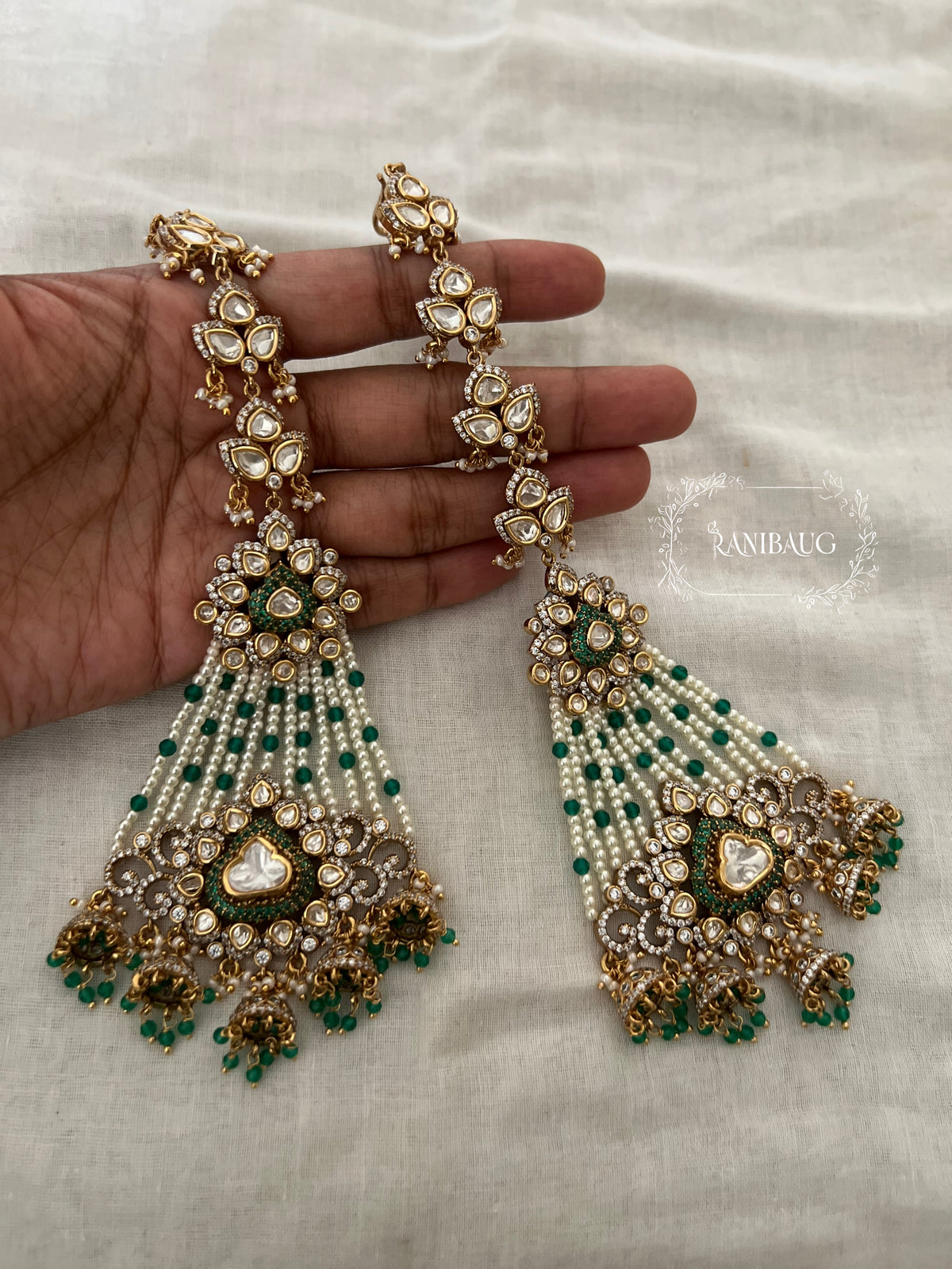 Kavisha Polki Kundan Pearl Adorned Ear Cuff Chandbali By Ranibaug