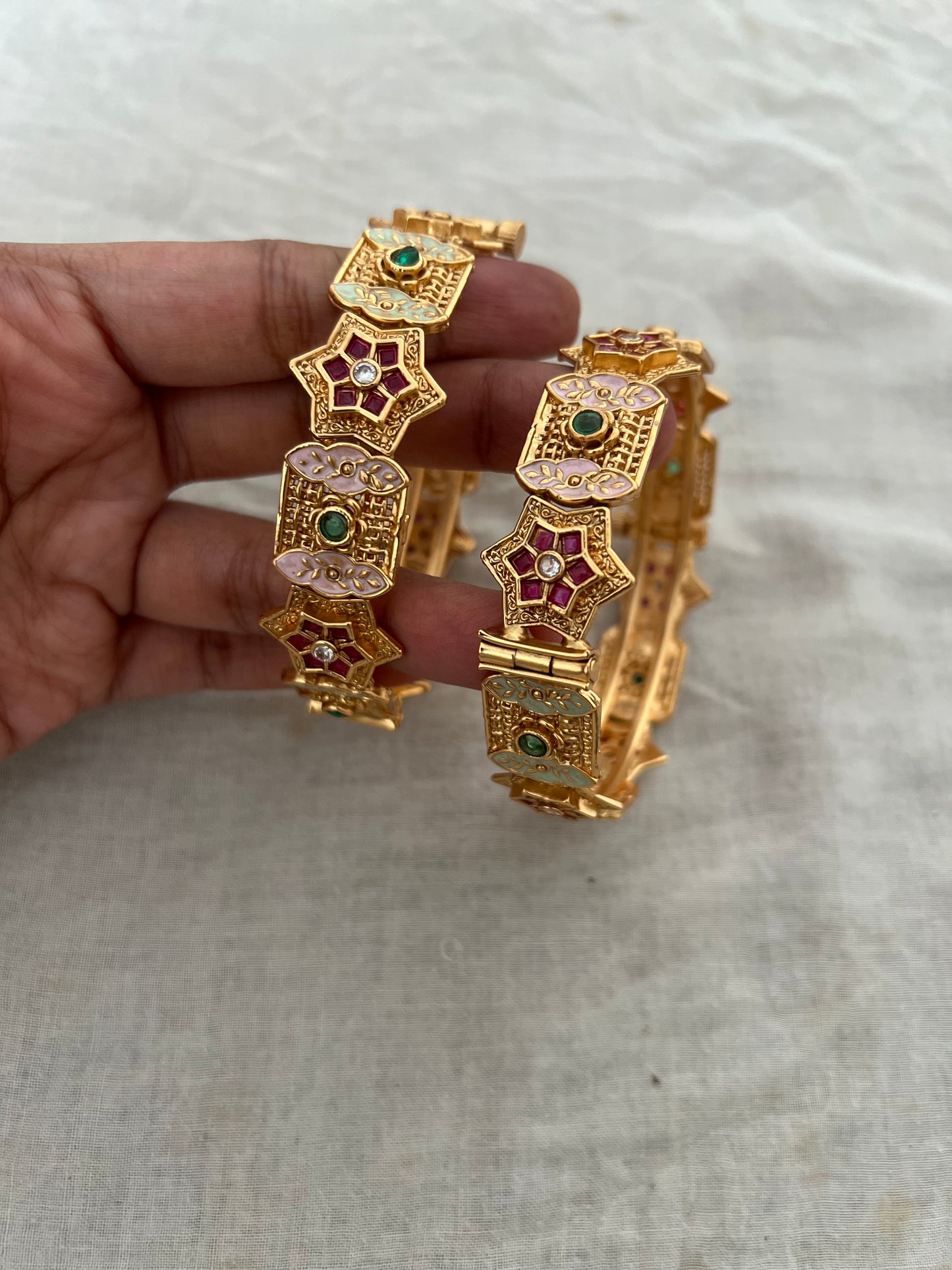 Khyati Gold Plated Bangles Set For Bride By Ranibaug