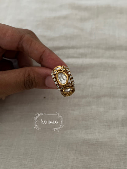 Kiana Polki Kundan Gold Finish Classic Ring Jewelry By Ranibaug