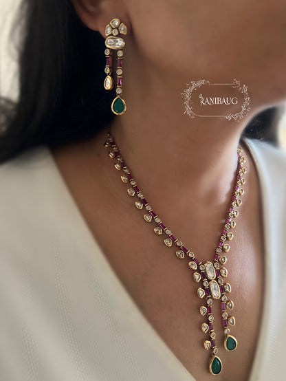 Kiyana Victorian Polki Necklace Set By Ranibaug