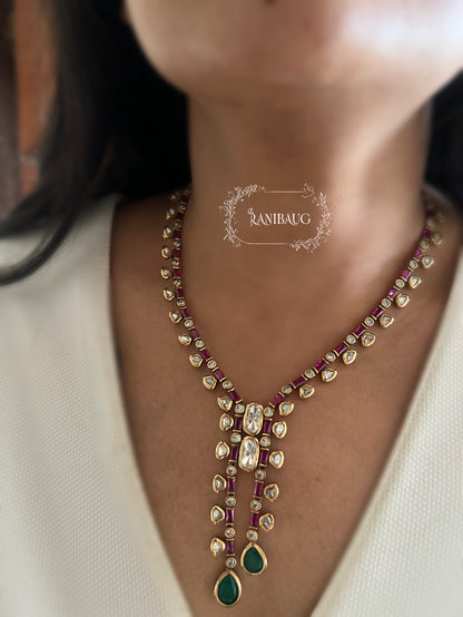 Kiyana Victorian Polki Necklace Set By Ranibaug