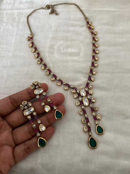 Kiyana Victorian Polki Necklace Set By Ranibaug