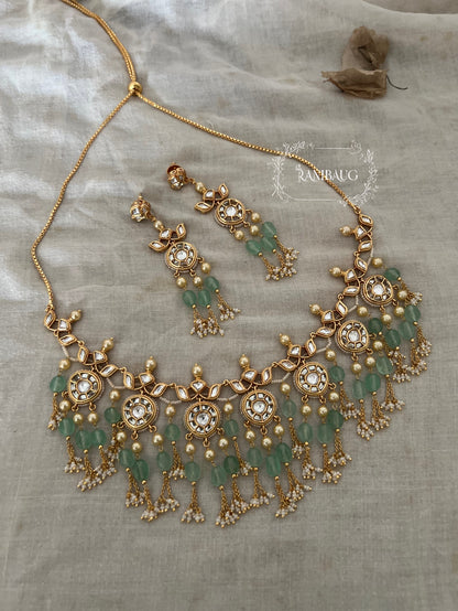 Krisha Intricate Gold Work Kundan Pearl And Beaded Necklace Set By Ranibaug | Festive Jewellery Collection 2025
