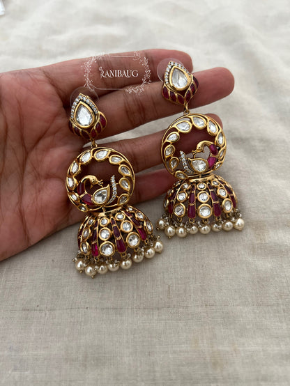 Krisha Kundan Polki Dangler Bridal Earrings By Ranibaug
