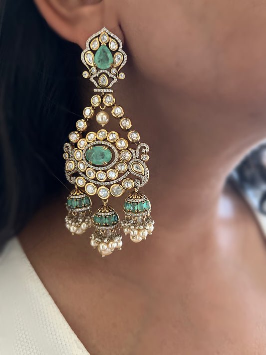 Krishi Regal Gemstone Dangling Earrings | Ranibaug
