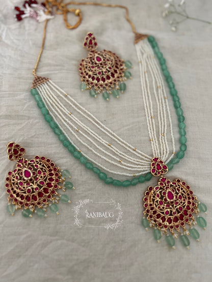 Kriti Pastel Queen Necklace Royal Neck Jewelry In Rich Victorian Finish By Ranibaug