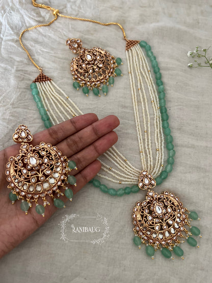 Kriti Pastel Queen Necklace Royal Neck Jewelry In Rich Victorian Finish By Ranibaug