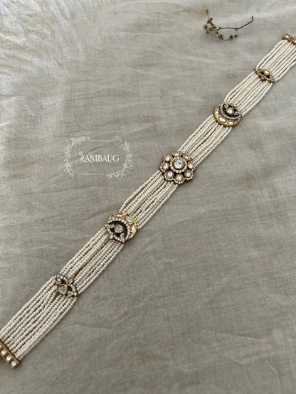 Kusum Unique Design Floral Motif Pearl Sheeshpatti By Ranibaug