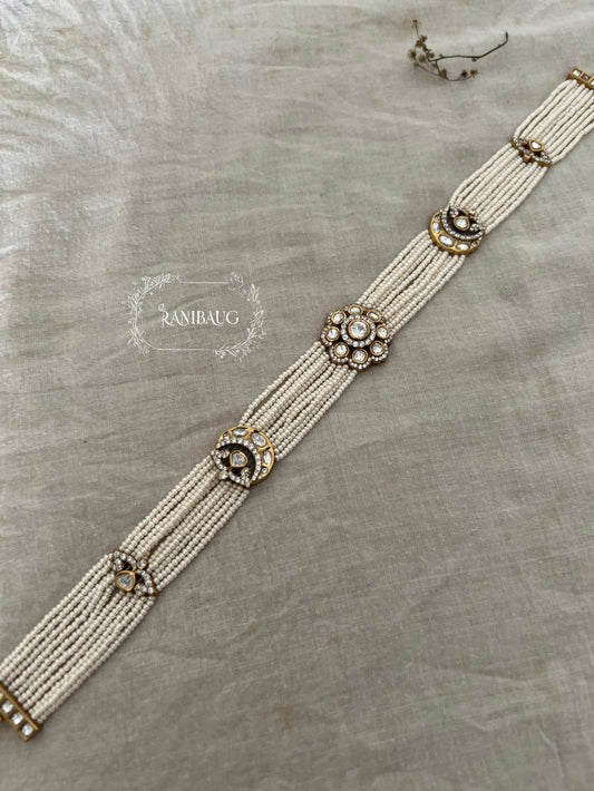 Kusum Unique Design Floral Motif Pearl Sheeshpatti By Ranibaug