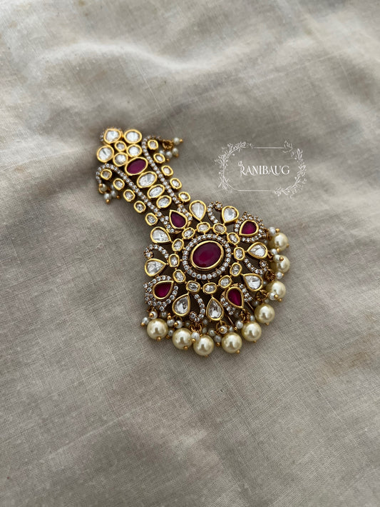Lagan Premium Gold Tone Polki Kundan Kalgi For Safa By Ranibaug