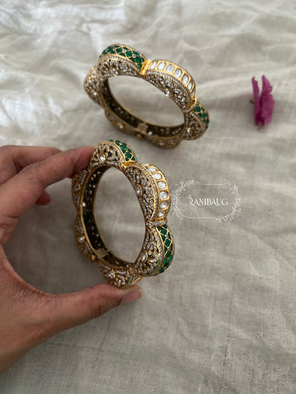 Lakshita Kundan Polki Bangle Uniqe Design By Ranibaug
